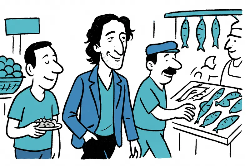 Adrien Brody schlendert durch Mercat de l'Olivar – Promi-Besuch, der nach Sa Pobla führt