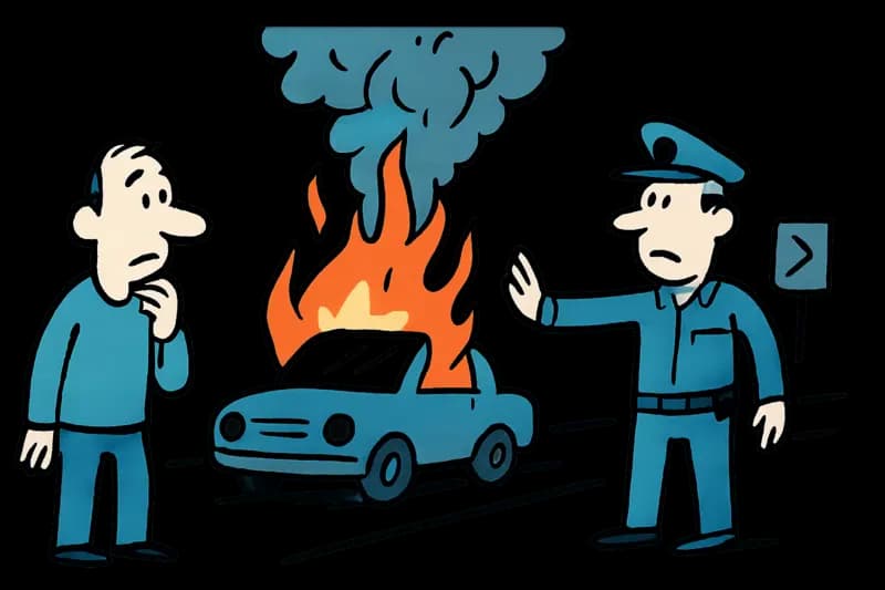 Auto auf MA-13 bei Inca in Flammen – ein Sicherheits-Check für die Insel