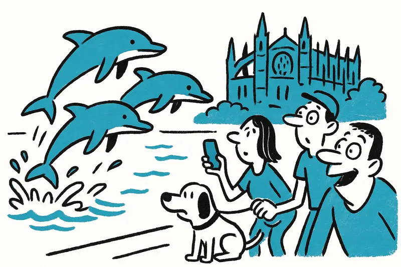 Delfine tanzen vor La Seu: Morgenshow in der Bucht von Palma