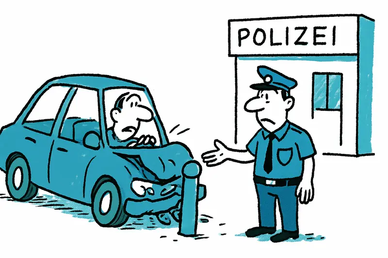 Vor der Polizeiwache in Manacor: Deutscher Fahrer prallt gegen Poller – ohne Führerschein und TÜV