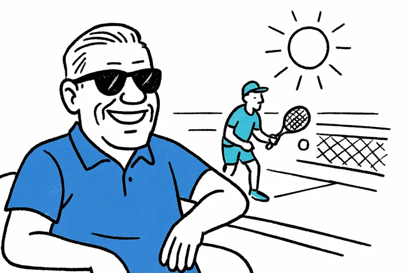 Dieter Bohlen wieder in Santa Ponça: Sonniger Auftritt auf der Tennistribüne