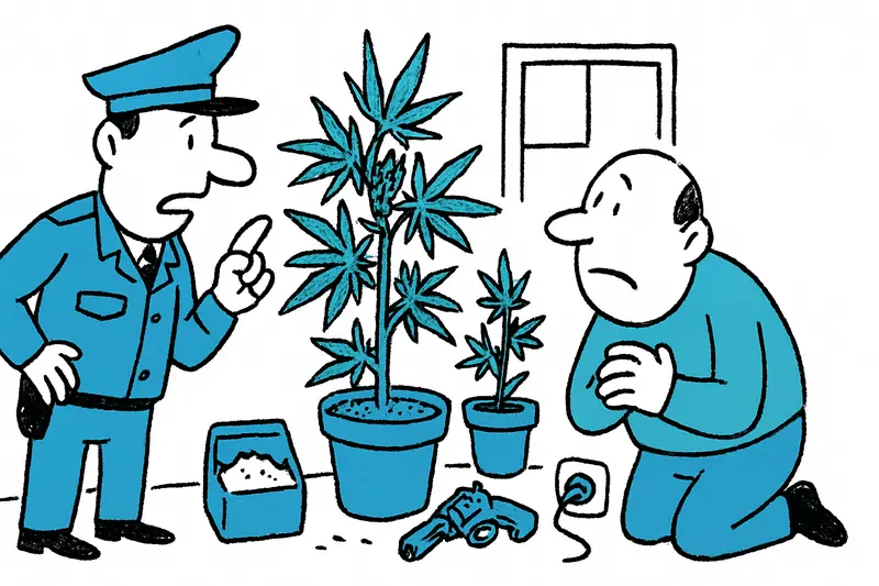 Drug seizure in Santa Catalina: 116 plants, revolver and illegal electricity connection