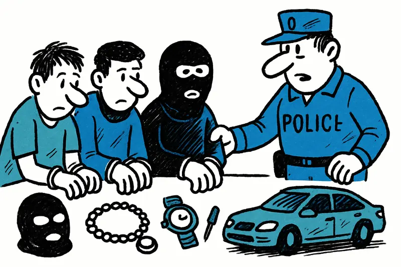 Festgenommene Bande nach Einbrüchen bei Autovermieter in Palma