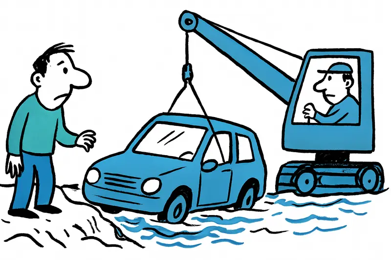 Gestohlen, ins Meer geworfen, geborgen: Wer zahlt den Preis für ein versunkenes Mietauto?