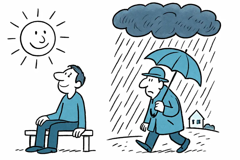 Herbstnähe auf der Insel: Noch Sonne, doch bald bringt ein Regenband Erleichterung