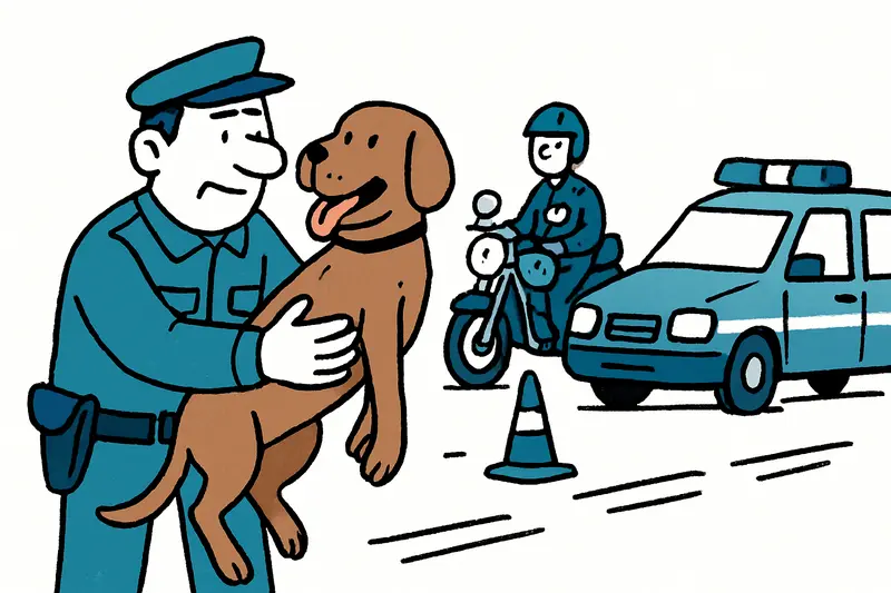 Hund auf MA-19 bei Llucmajor eingefangen – Polizei bringt Tier in Obhut
