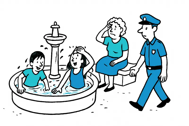 Improvisierte Wasserparks: Wie Palma mit Brunnenbädern in der Hitze umgehen sollte