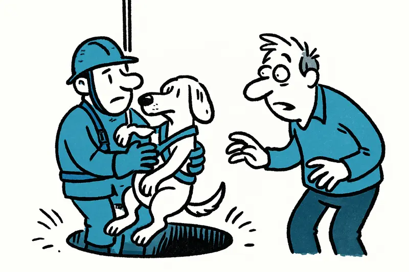 Aus dem Dunkel gezogen: Jagdhund nach 20‑Meter‑Sturz bei Muro gerettet