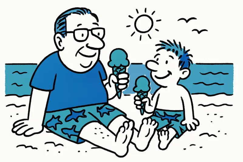 Jan Hofer und Sohn in Hammerhai-Badehose: Ein sonniger Moment an Mallorcas Küste