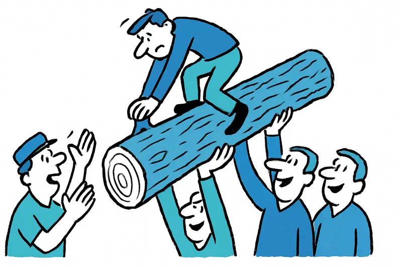 Kiefern-Klettern zu Sant Antoni in Pollença: Ein Baumstamm, der die Nachbarschaft zusammenbringt