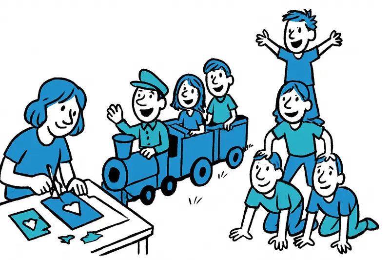 Kindertag in Palmas Parc de Sa Riera: Basteln, Mini-Zug und Menschenpyramiden