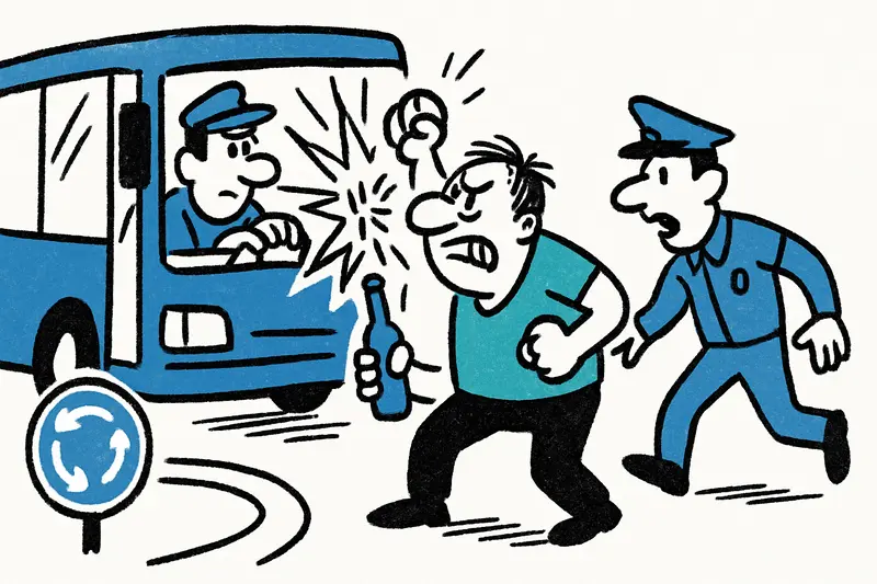 Kreisverkehr in Sant Agustí: Wenn Alkohol, Aggression und Verkehr aufeinandertreffen