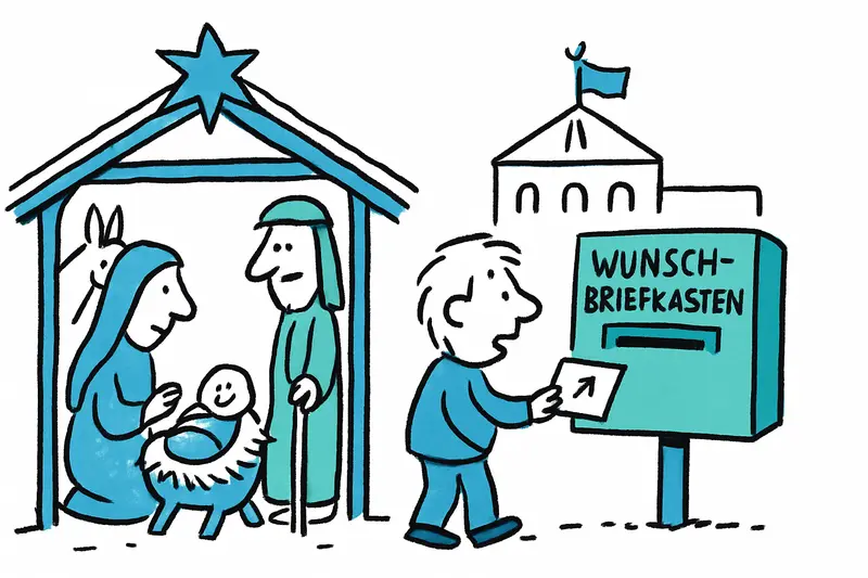 Briefkasten und Krippe am Ajuntament: Palmas kleine Weihnachtsruhe