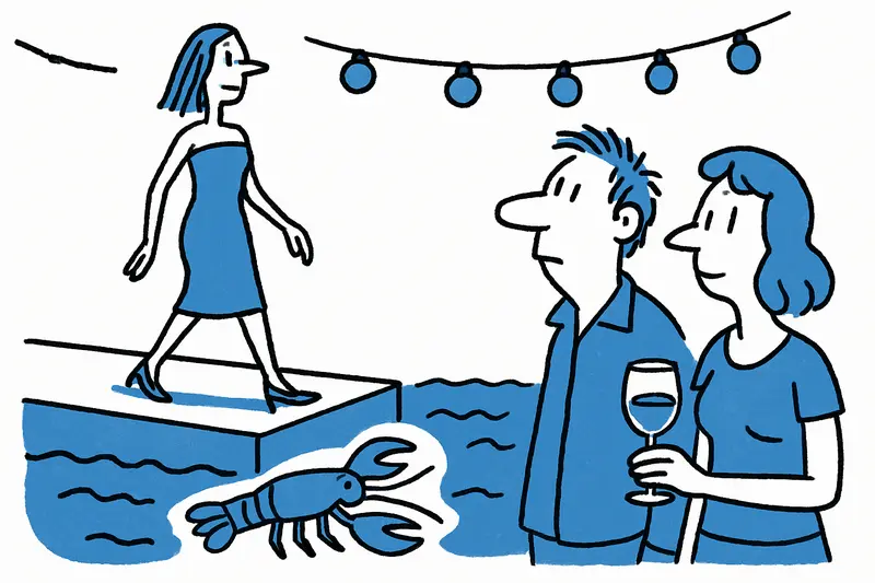 Lichter, Laufsteg, Meer: Die Pink Panther-Show im Lobster Club in Puerto Portals