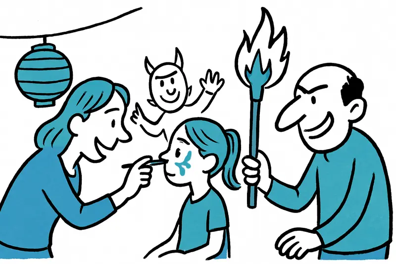 Nit de les Ánimes heute in Palmas Parc Sa Riera – Laternen, Kinderschminken und Correfoc