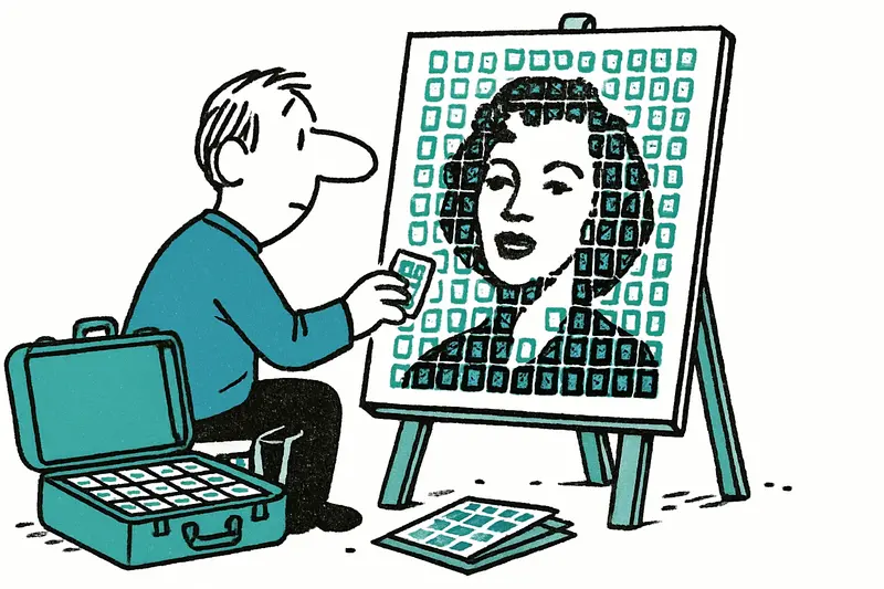 Nostalgie in Tausenden Stempeln: Wie Daniel Voelker auf Mallorca aus Briefmarken Bilder baut