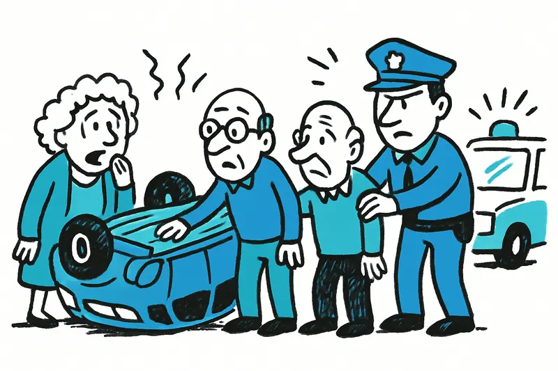 Palma: Pkw kippt um – Senioren gerettet, Fragen nach Verkehrssicherheit