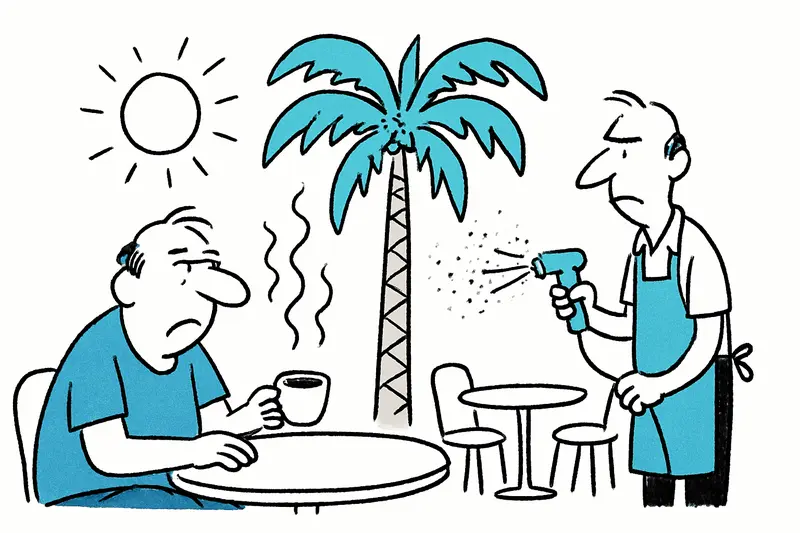 Wenn die Terrasse leer bleibt: Palma, Hitze und das Verbot der Wasservernebler
