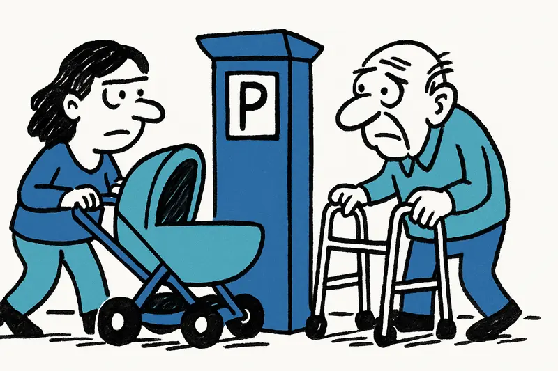 Zu wenig Platz für alle: Wie Parkautomaten in Pere Garau Bürgersteige blockieren