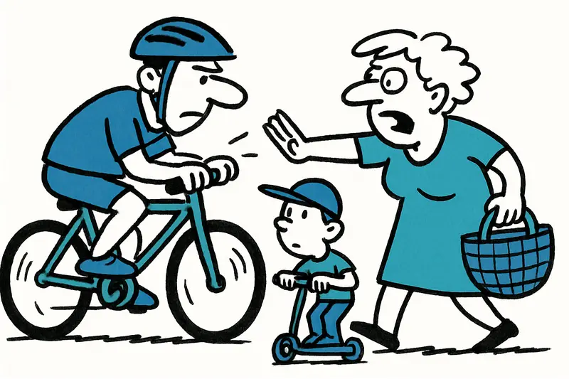 Radfahrer in Fußgängerzone von Can Picafort: Wer schützt hier die Schwächsten?
