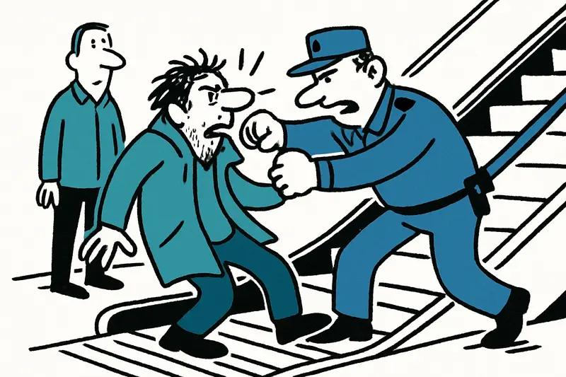 Schlag auf der Rolltreppe: Wenn Kontrolle, Obdachlosigkeit und Sicherheit am Intermodalbahnhof aufeinandertreffen