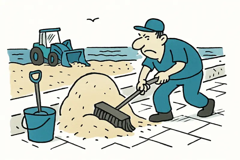 Sisyphos am Strand: Wie Palma täglich gegen den Sand auf der Ballermann-Promenade kämpft