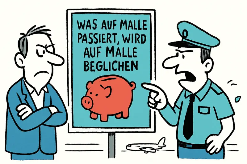 Werbeplakat am Flughafen: Sparkasse unter Beobachtung