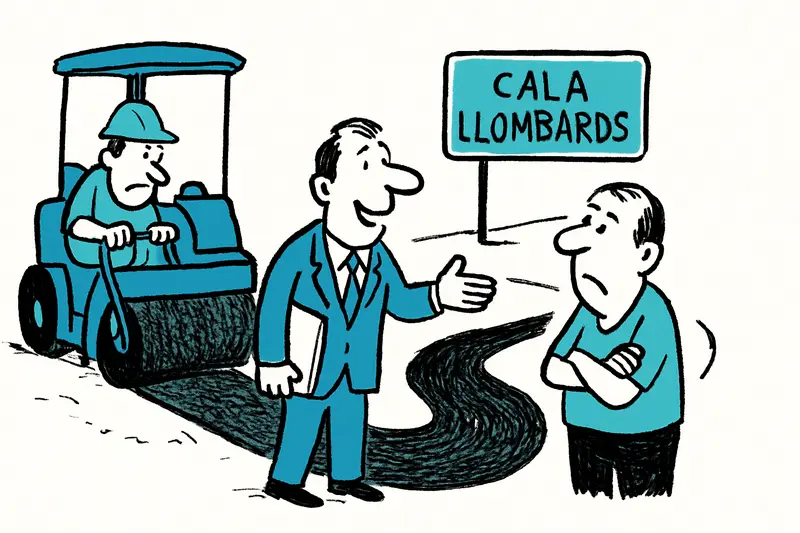 Obras en la carretera de Cala Llombards: tres kilómetros, muchas mejoras