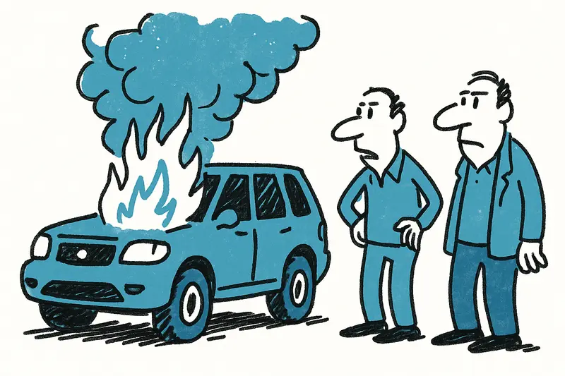 SUV-Brand auf der Vía de Cintura bei Pont d'Inca: Glück gehabt — und was jetzt?