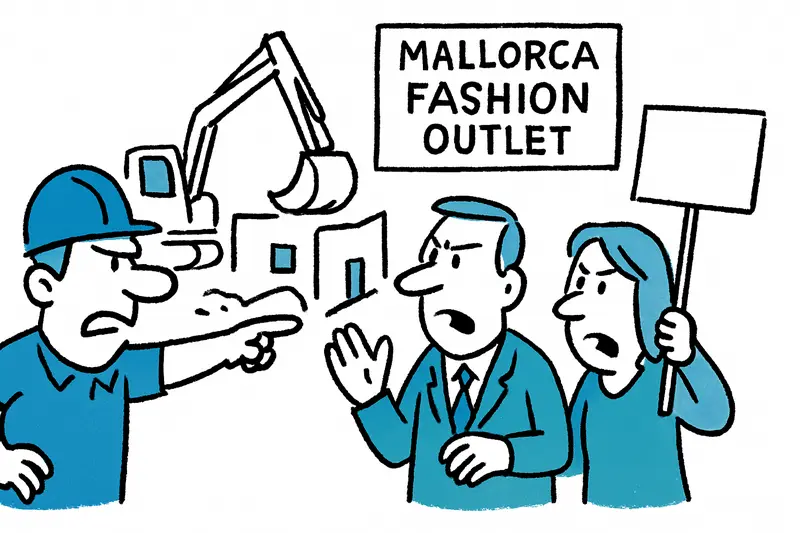 Umbau am Mallorca Fashion Outlet: Streit um Hochwasser‑Risiko und Ladenkonzept