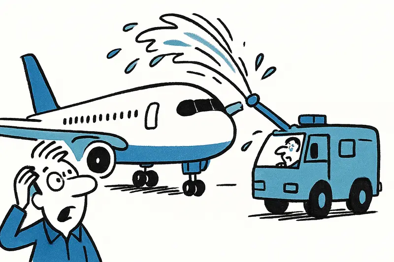 Wassersalut geht schief: Iberia-A350 kollidiert mit Löscharm in Guayaquil